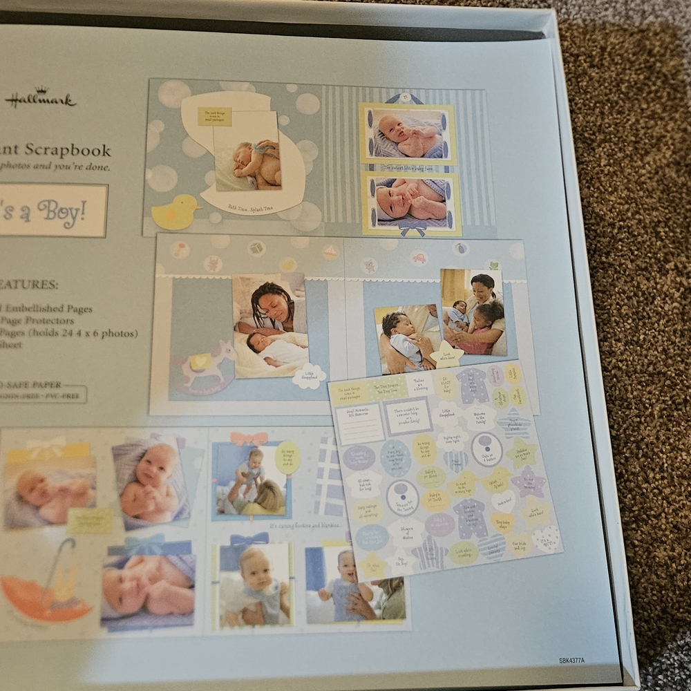 Hallmark Baby Boy Scrapbook Kit with Blue and Yellow Accents